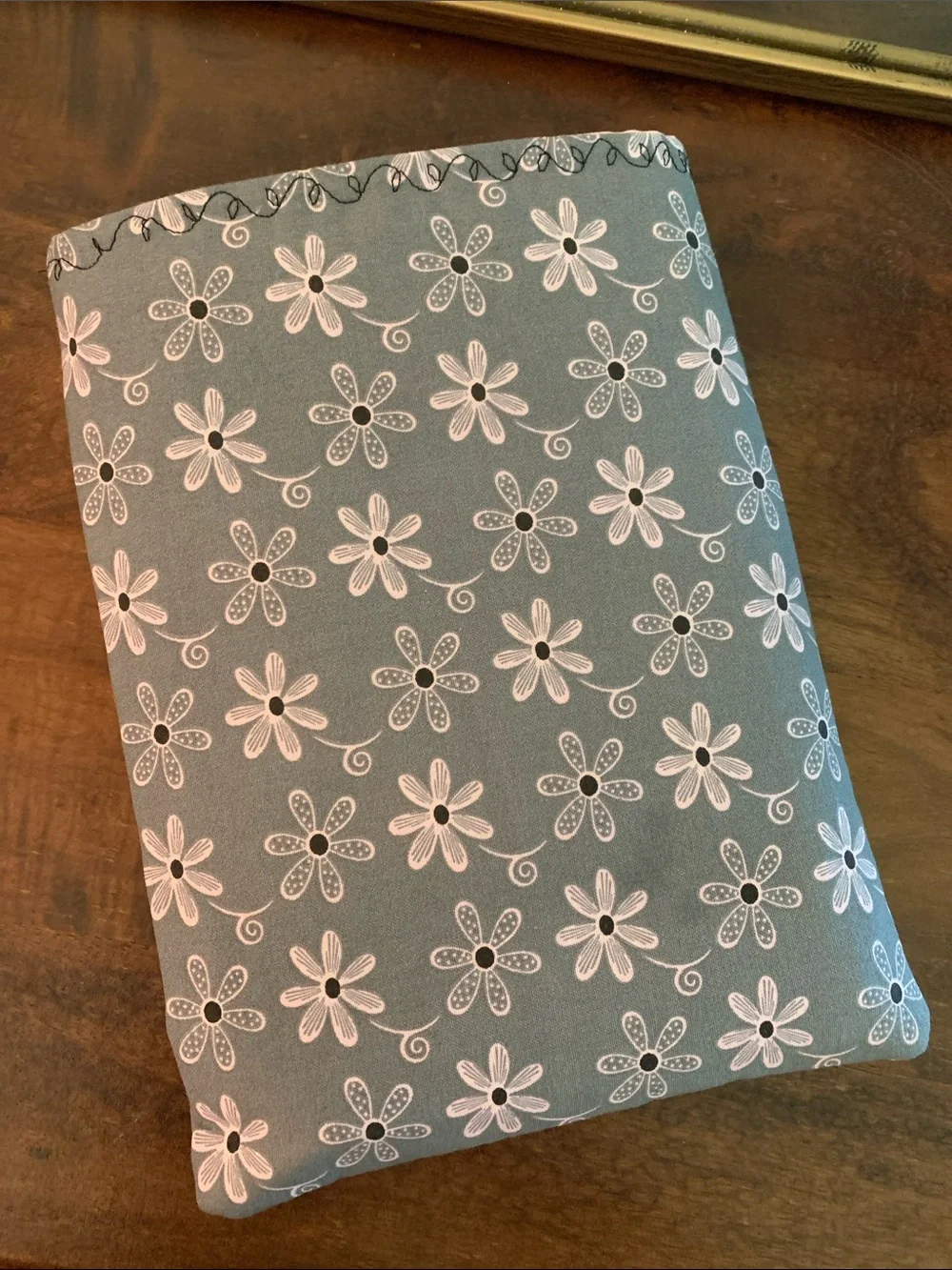 Book Sleeve: Grey & Pink Floral Design - Handmade NWOT